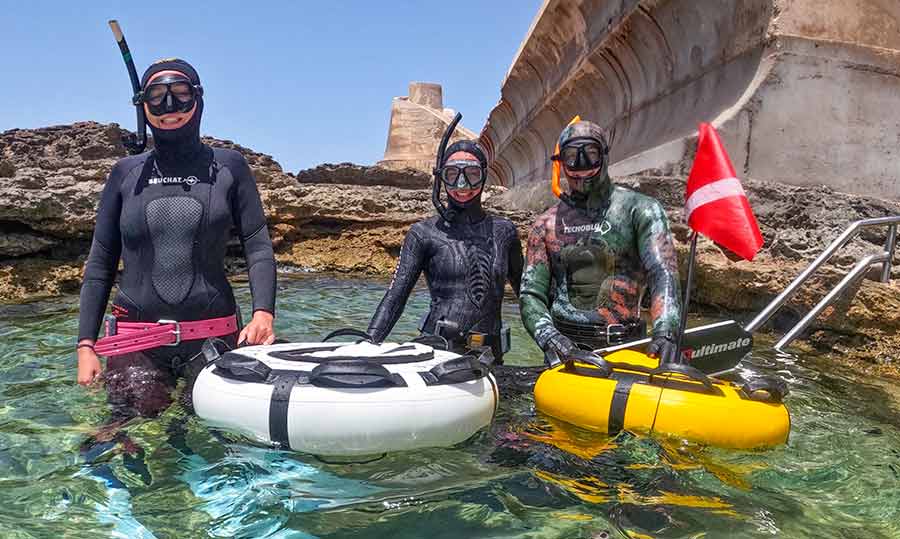 Freedivers in Malta ready to start their first lesson